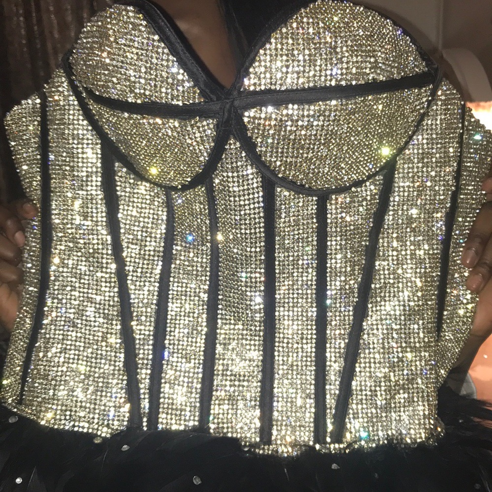 Black rhinestone dress